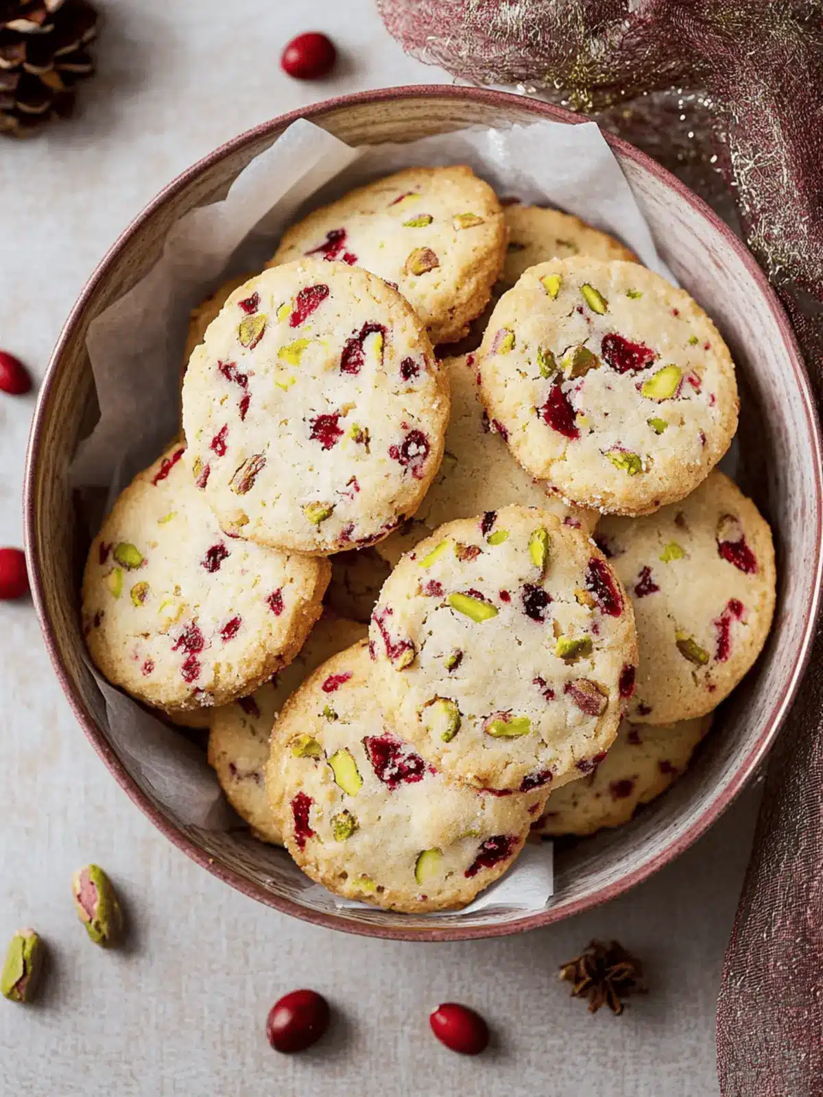 Cranberry Pistachio Shortbread Cookies for Festive Joy 3 Cranberry Pistachio Shortbread Cookies