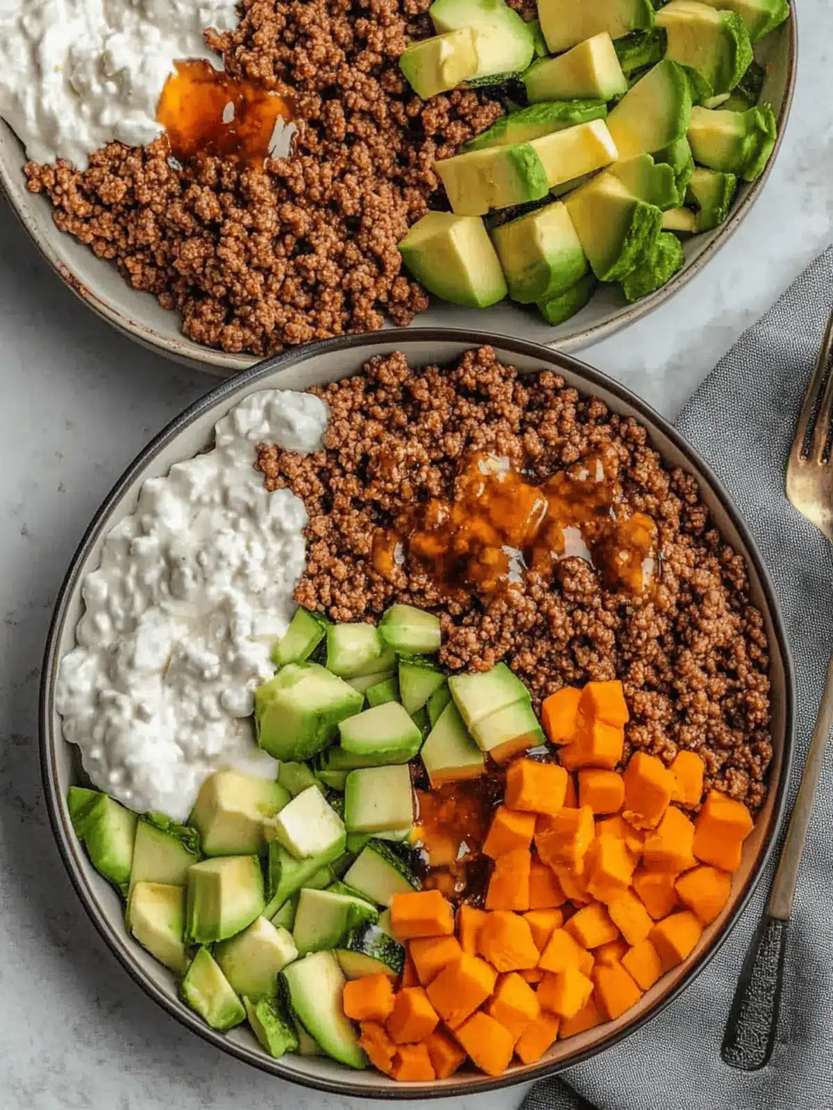 Ground Beef Hot Honey Bowl