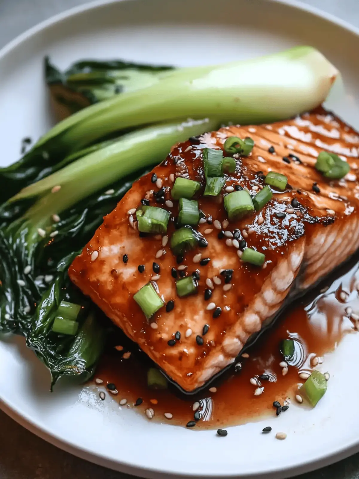 Gochujang Glazed Salmon with Sesame & Bok Choy