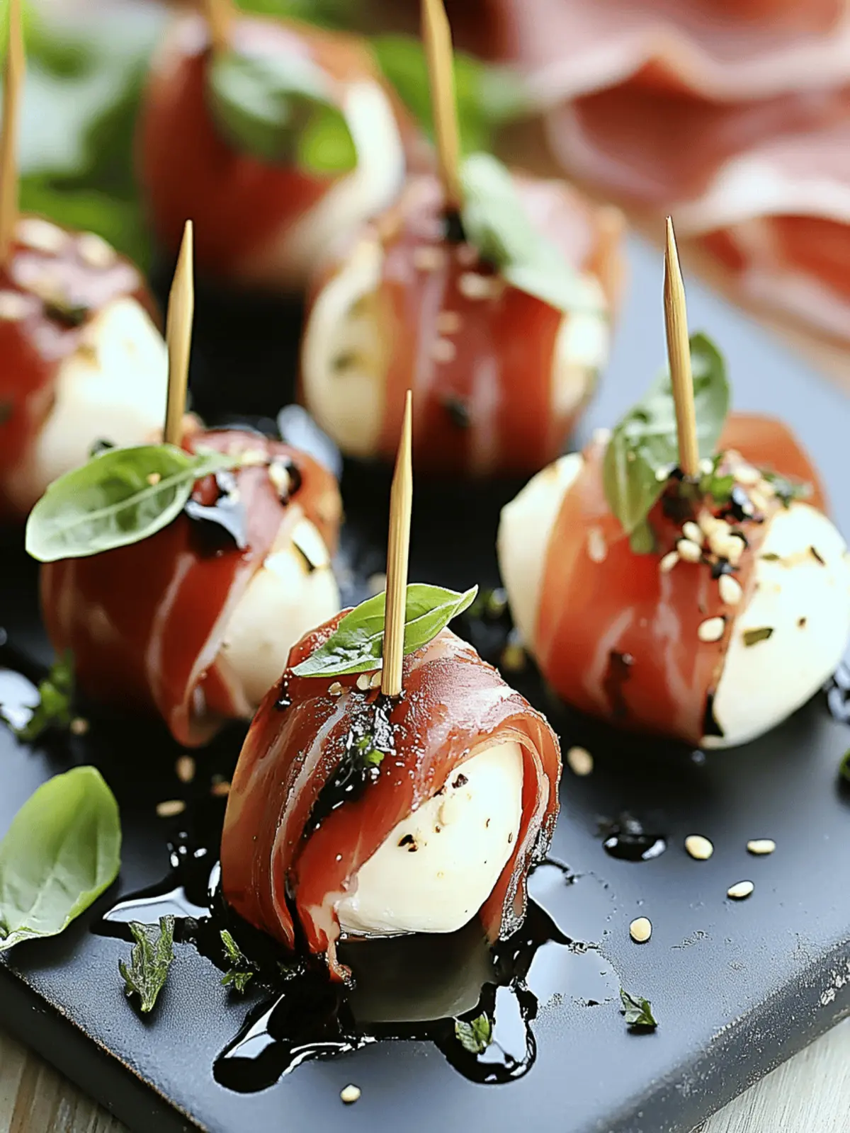 Prosciutto Wrapped Mozzarella Bites