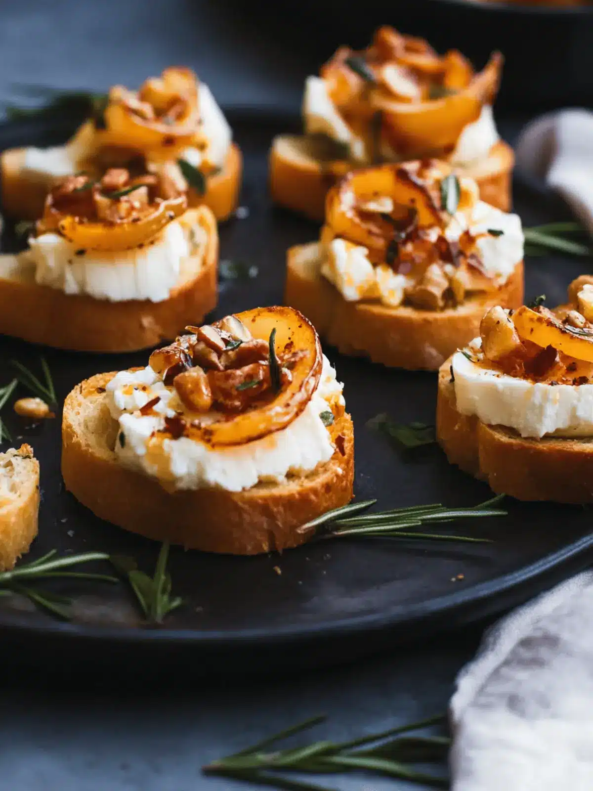 Sweet and Spicy Whipped Feta Crostini