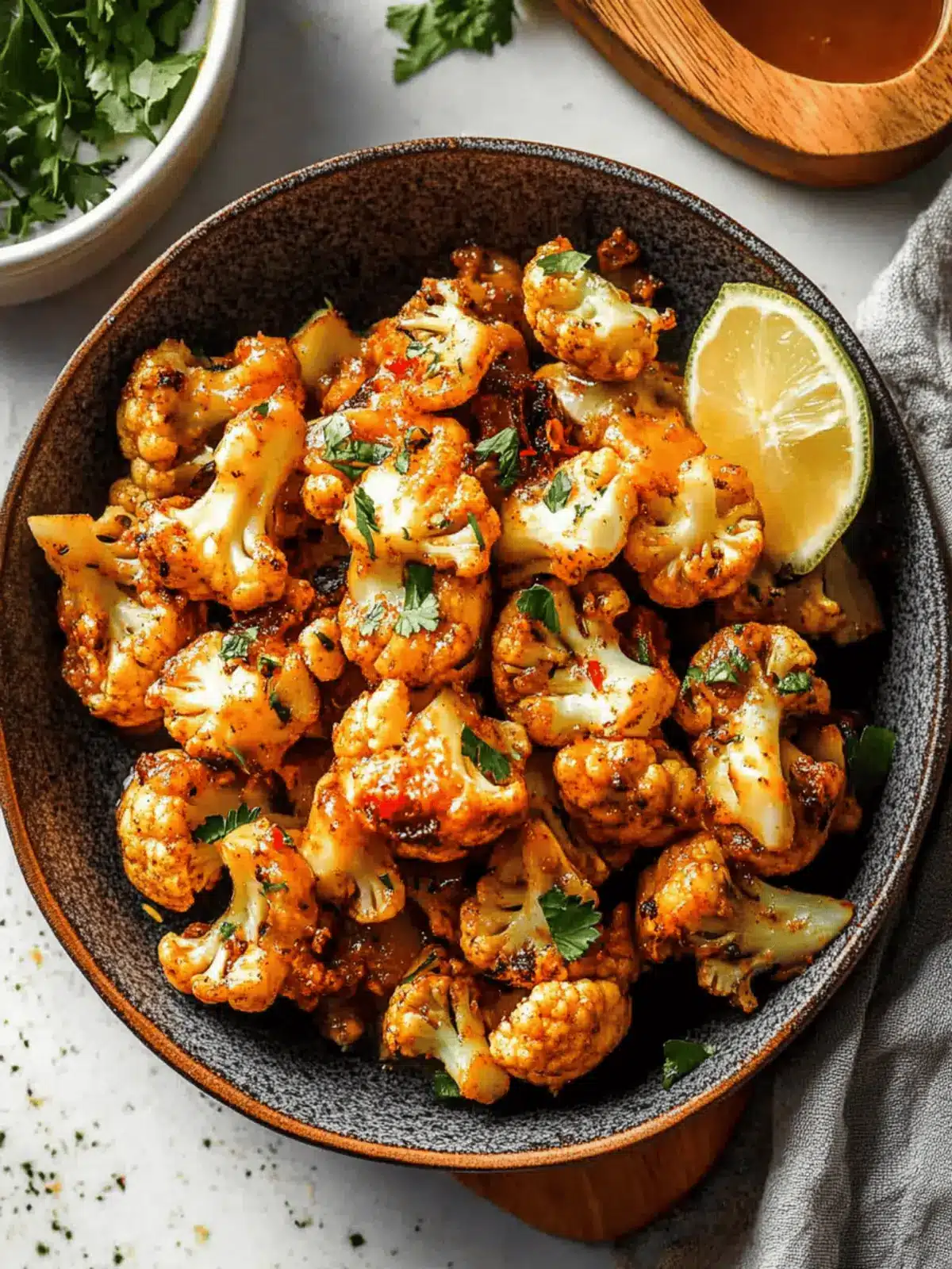 Savory Moroccan Cauliflower with Tahini-Honey in 5 Easy Steps 2 Moroccan Cauliflower with Tahini-Honey