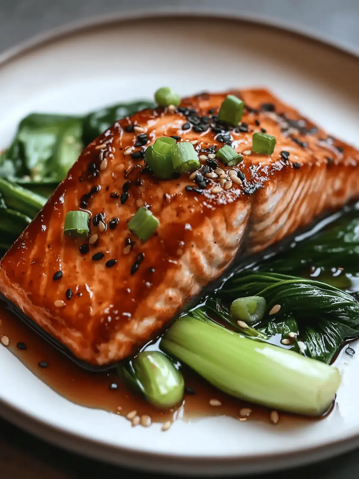 Gochujang Glazed Salmon with Sesame & Bok Choy