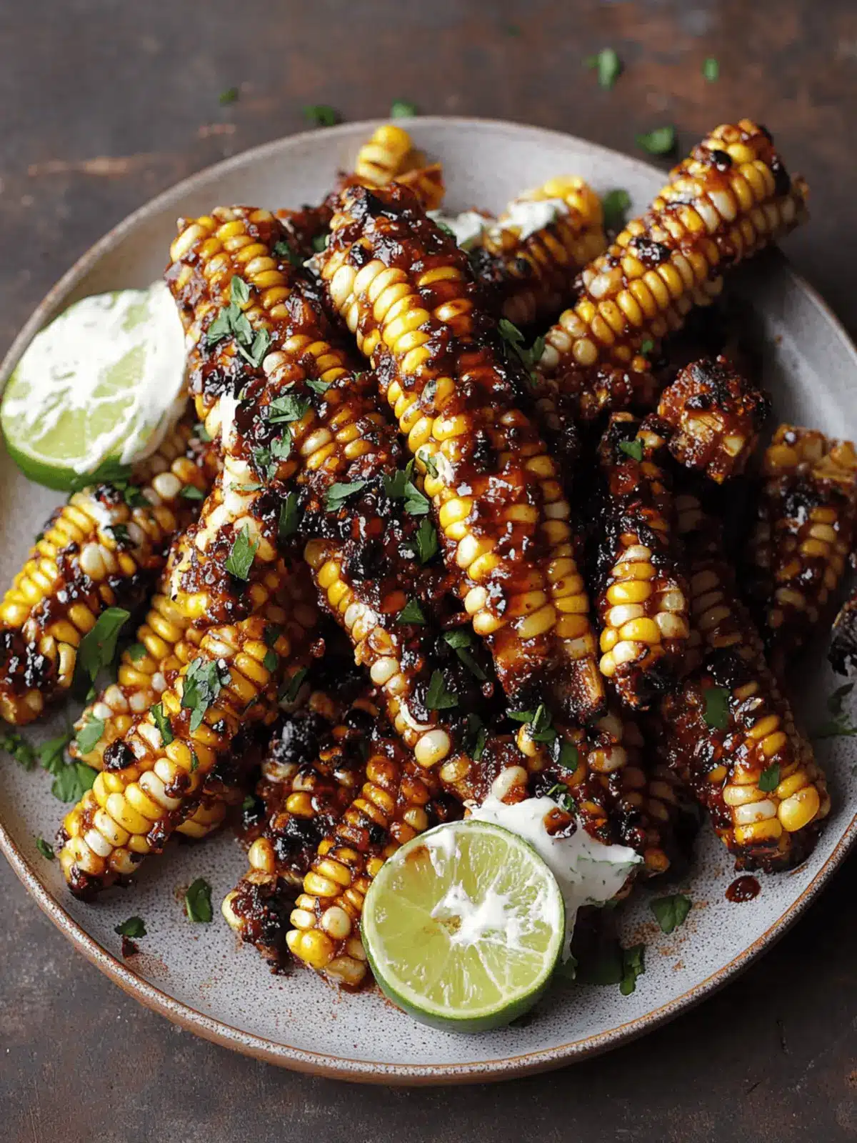 Vegan Corn Ribs with Aleppo Chili Butter & Lime Zest Cream Cheese