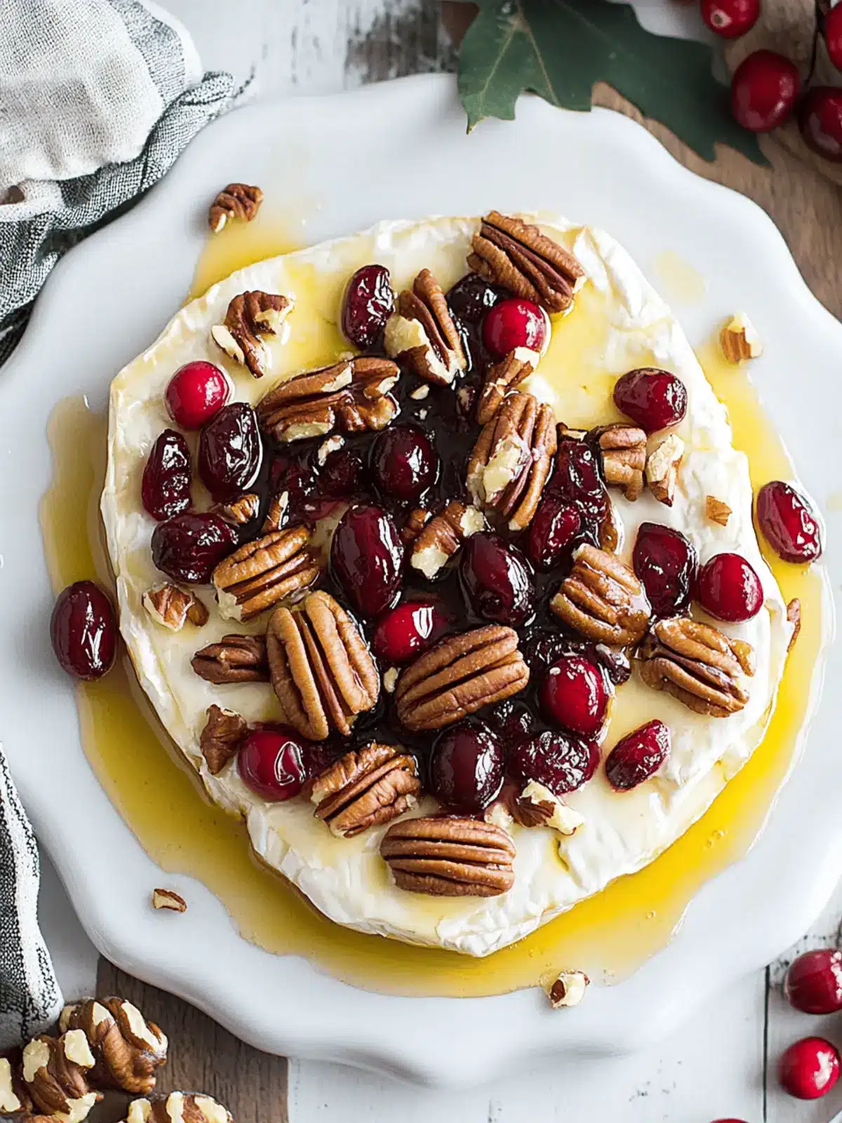 Baked Brie with Cranberries and Pecans