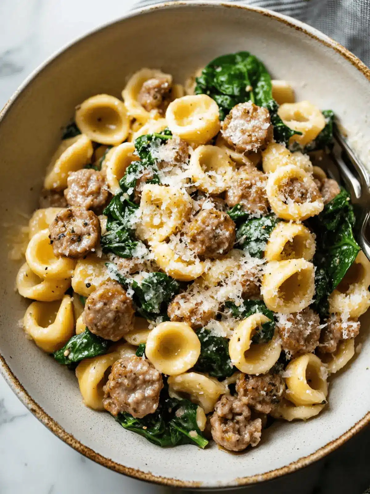 Orecchiette with Sausage and Spinach