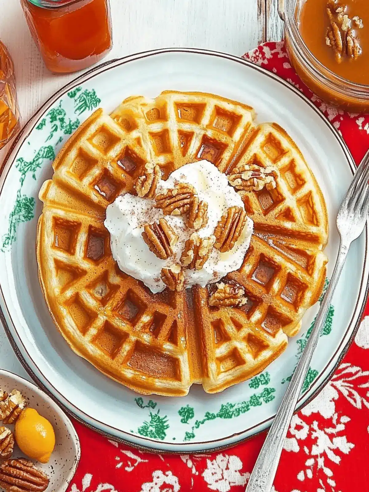 Fluffy Cinnamon-Pecan Yeasted Waffles for Effortless Mornings 2 Cinnamon-Pecan Yeasted Waffles