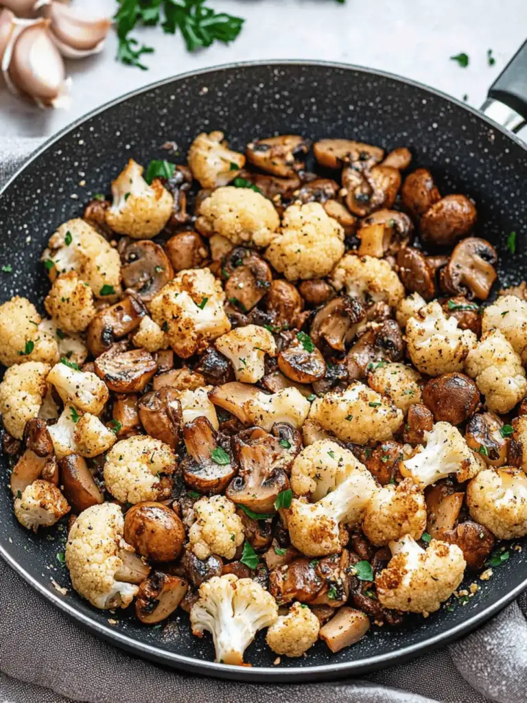 Garlic Cauliflower Mushroom Skillet