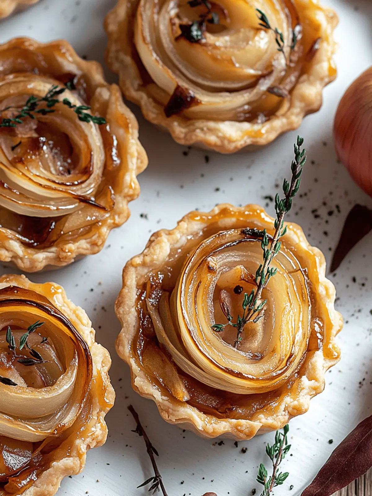 Caramelized Onion and Apple Tartlets
