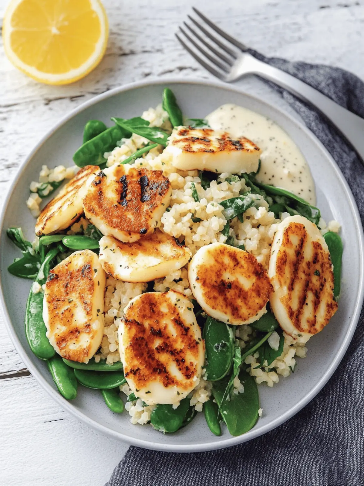 Savory Grilled Halloumi Salad with Crunchy Couscous Delight 3 Grilled Halloumi Salad