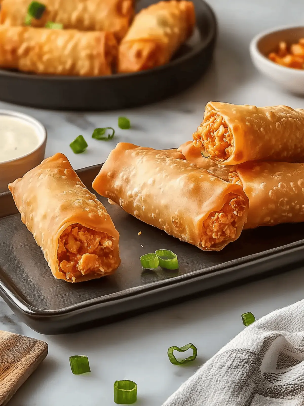 Buffalo Chicken Dip Egg Rolls