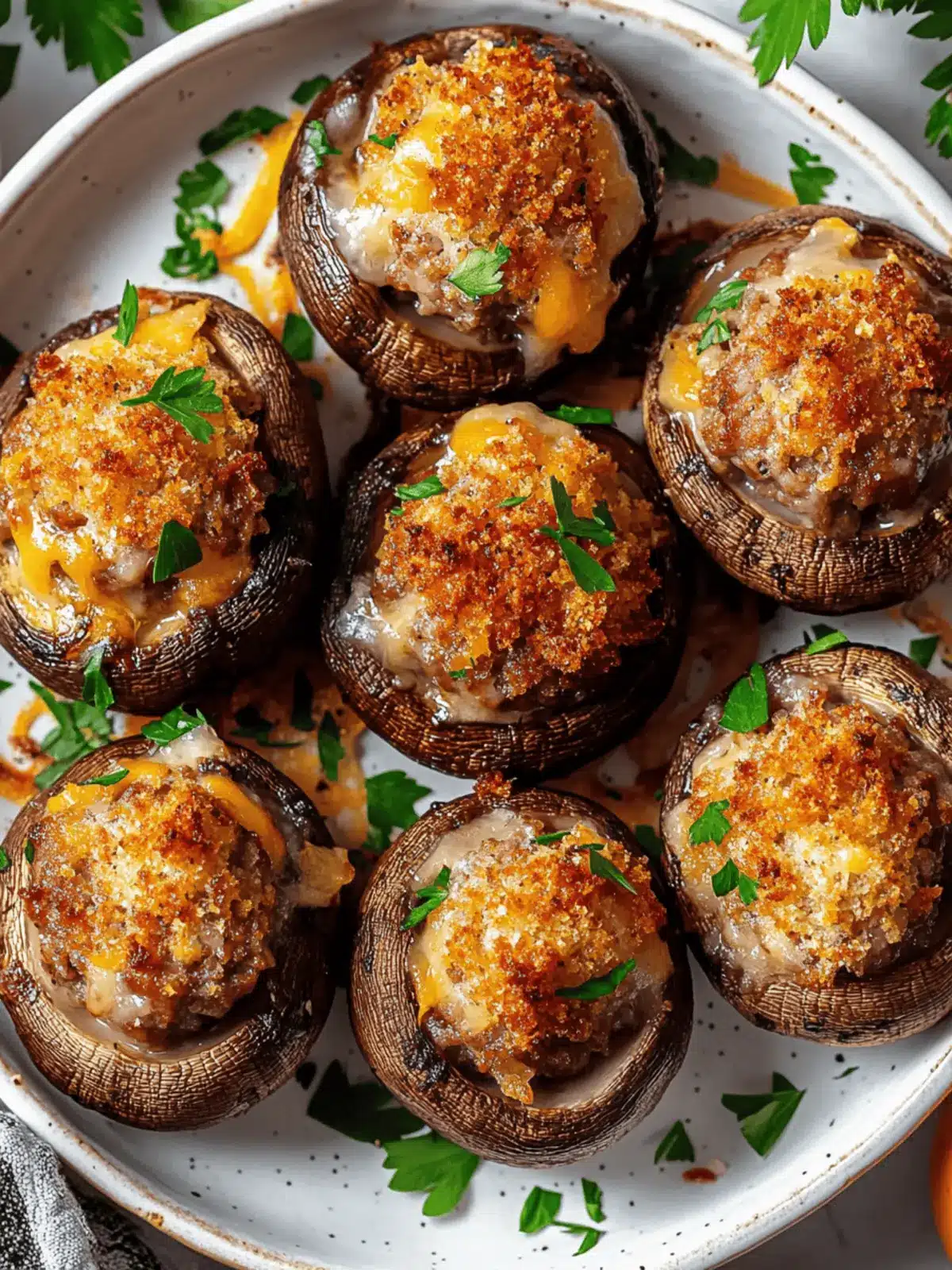 Delectable Stuffed Mushrooms with Sausage and Cheese Delight 4 Stuffed Mushrooms with Sausage and Cheese