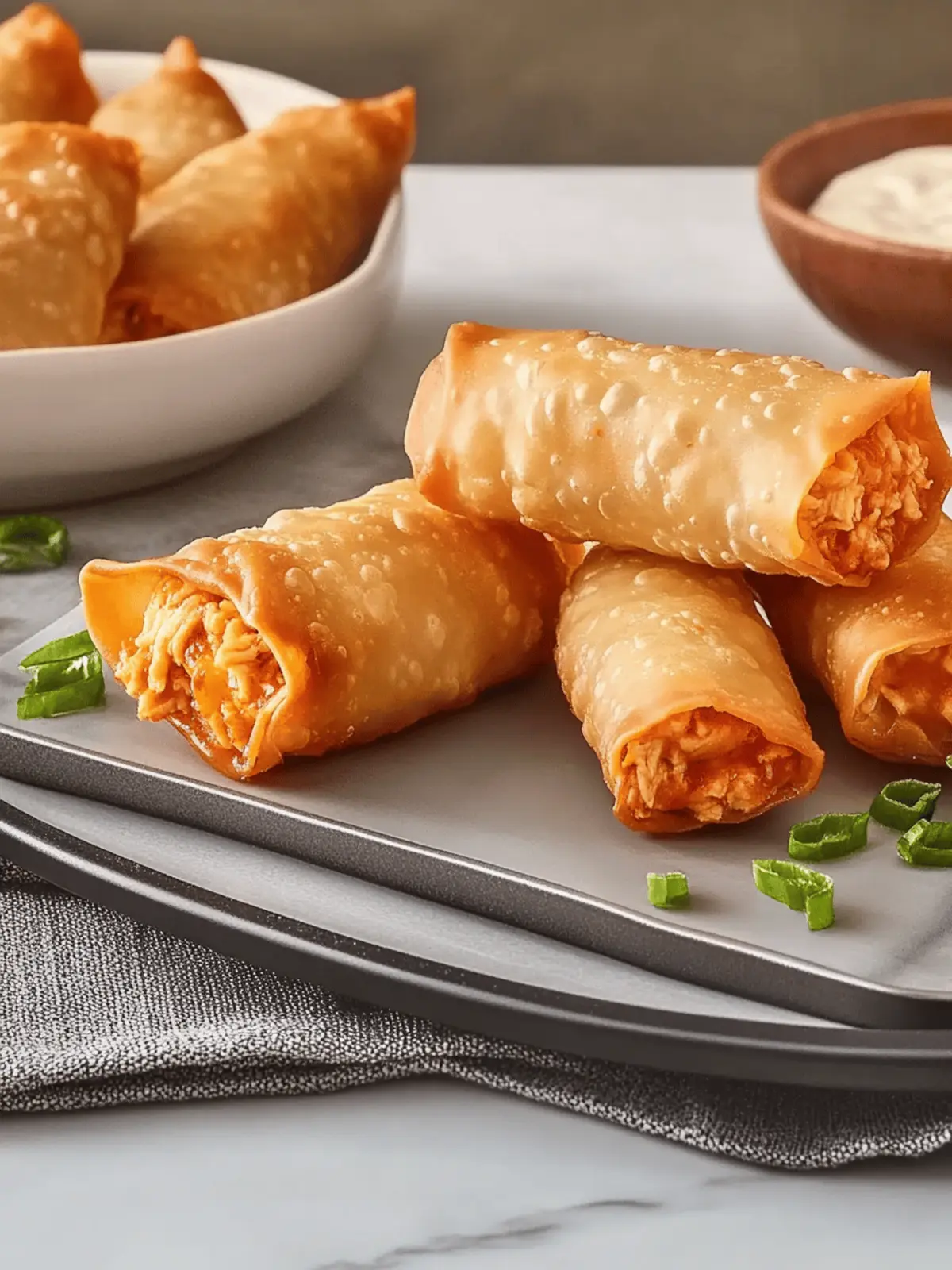 Buffalo Chicken Dip Egg Rolls