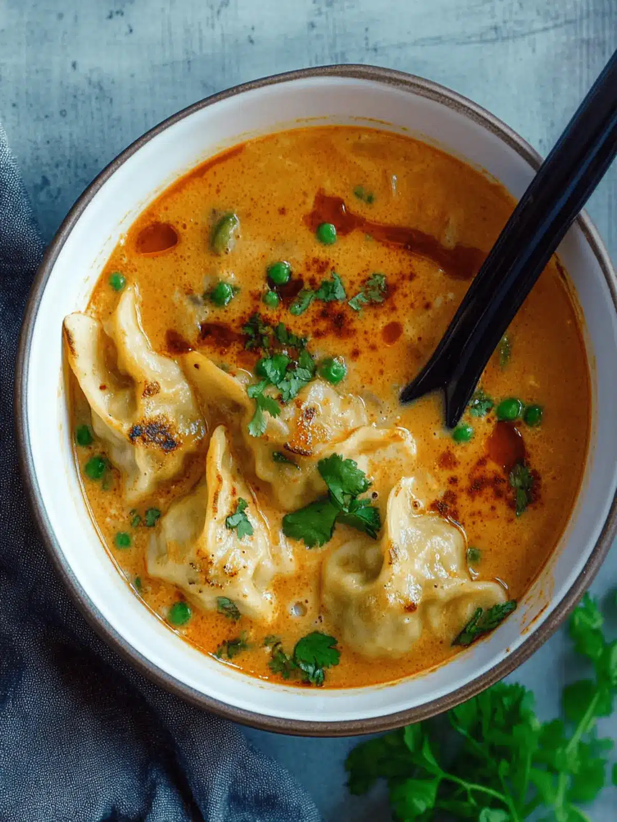 Coconut Curry Soup with Dumplings