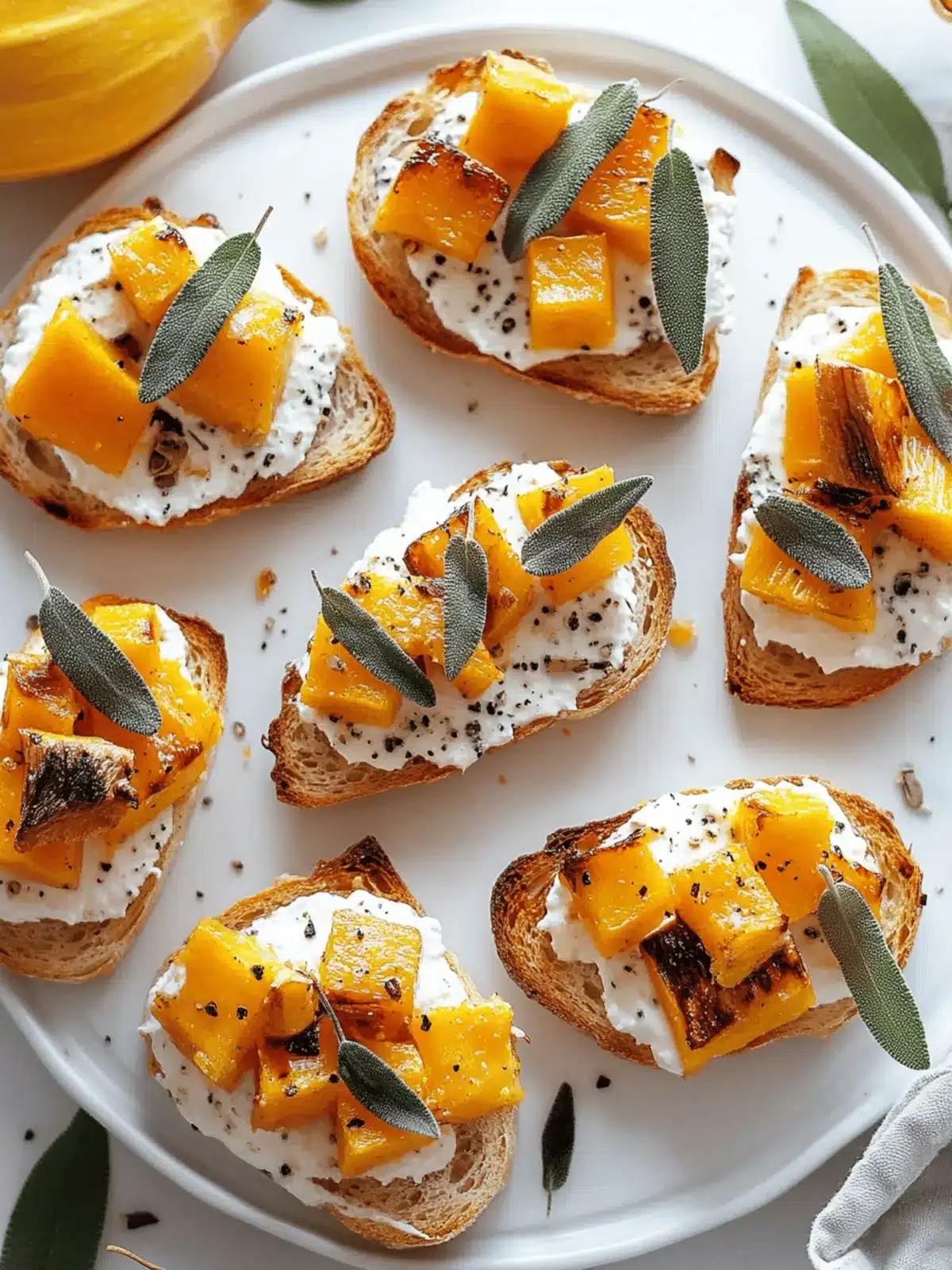 Butternut Squash and Sage Crostini