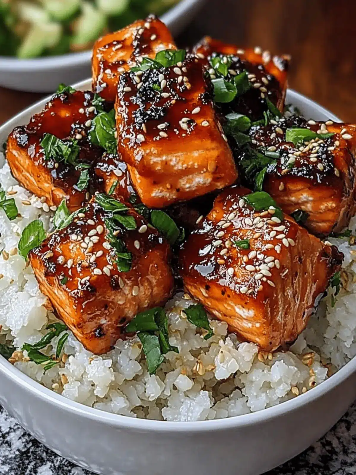 Sriracha Honey Salmon Bowls