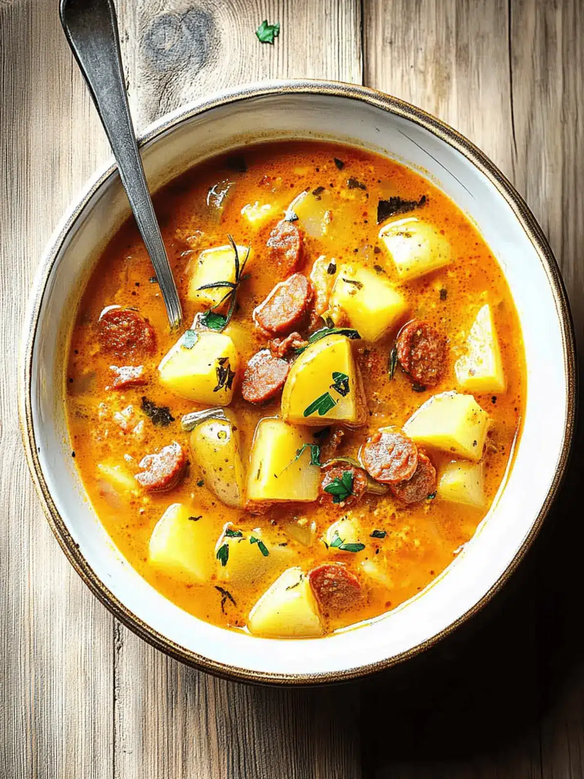 Spanish Potato Soup with Chorizo