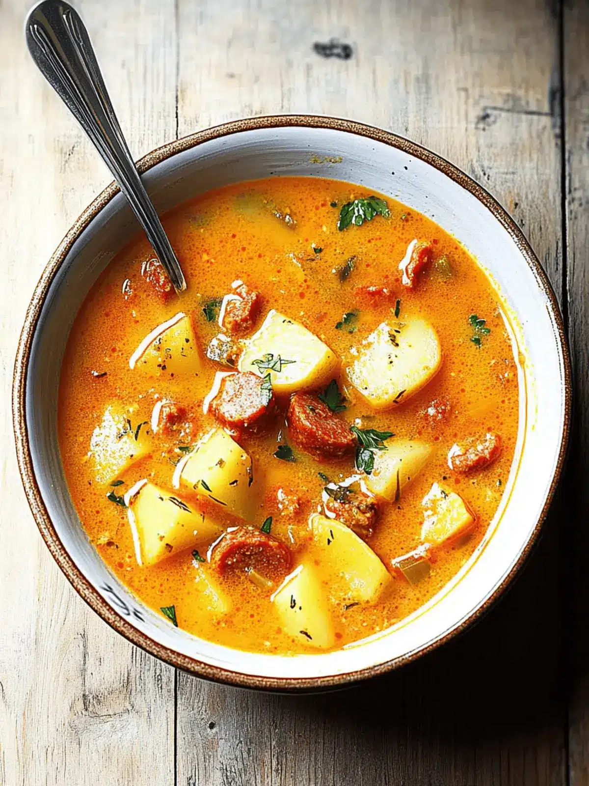 Spanish Potato Soup with Chorizo