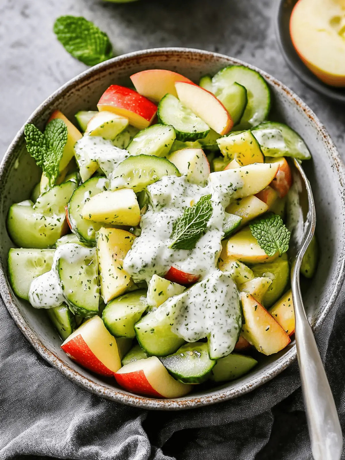 Apple Cucumber Salad With Mint Yogurt Dressing