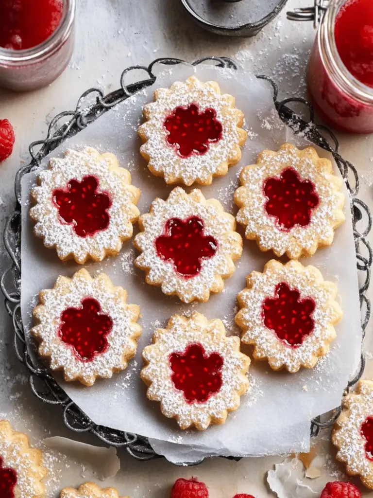 Raspberry Linzer Cookies