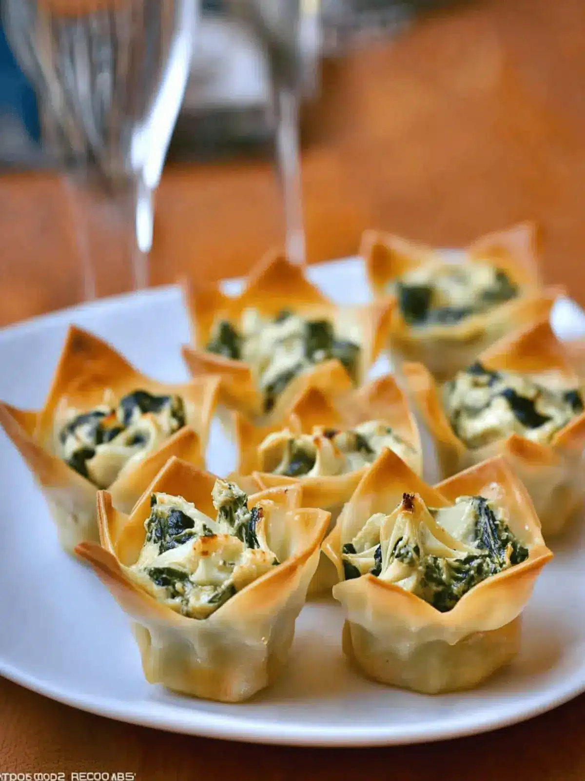 Spinach-Artichoke Dip Wonton Cups