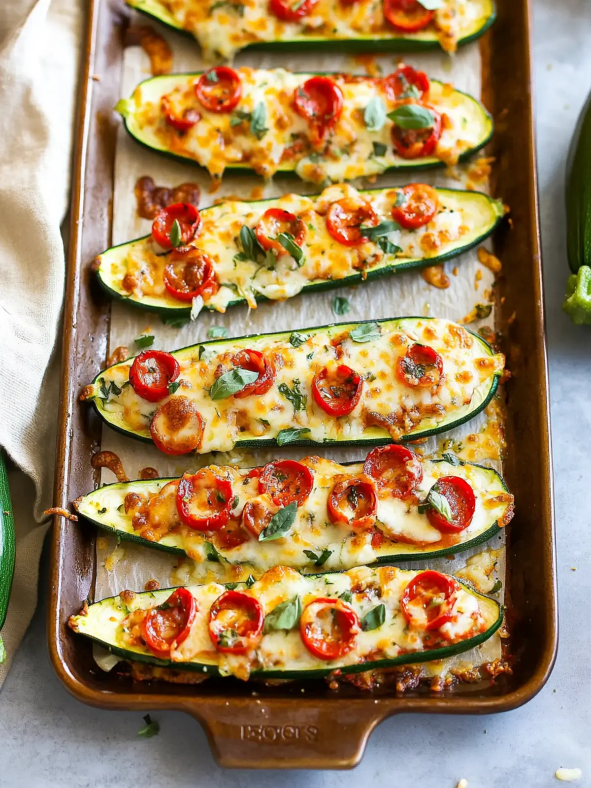 Zucchini Pizza Boats