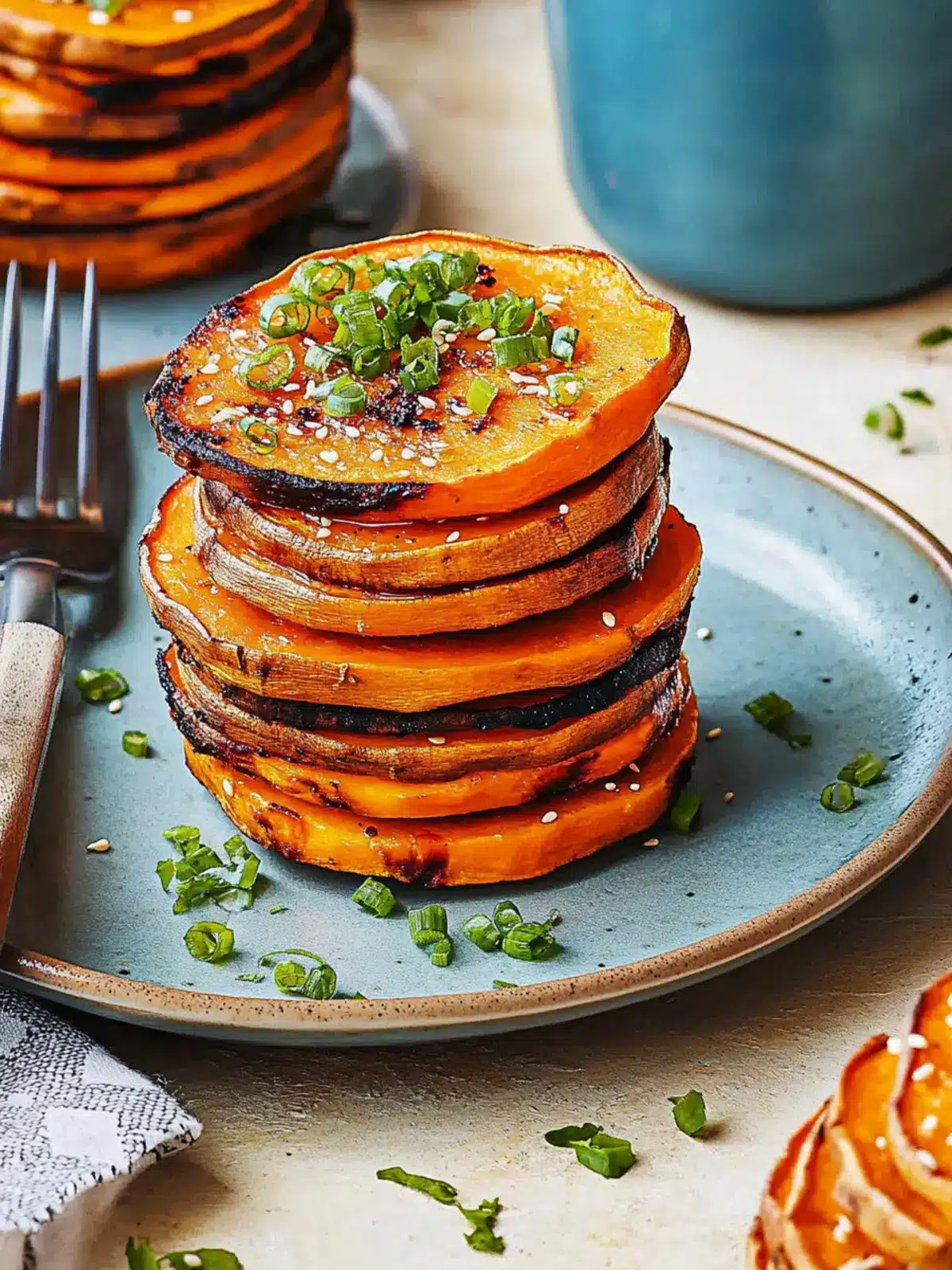 Miso Maple Sweet Potato Stacks