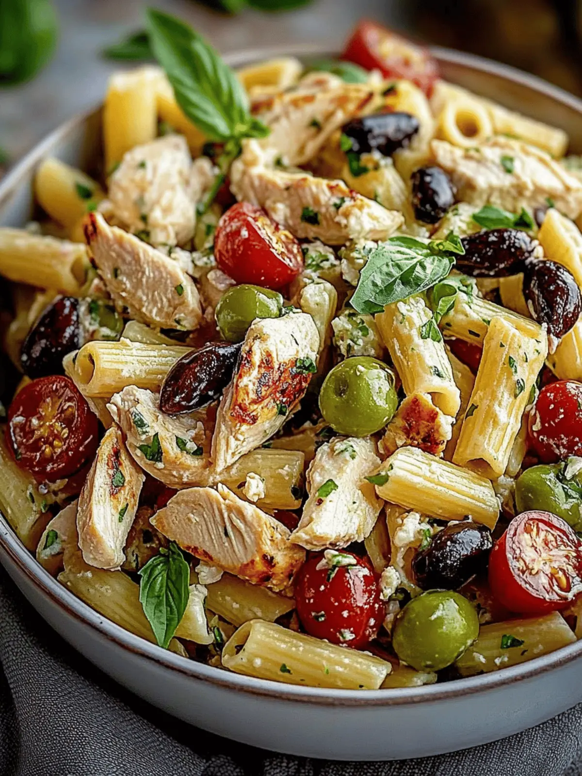 Mediterranean Chicken Pasta Salad