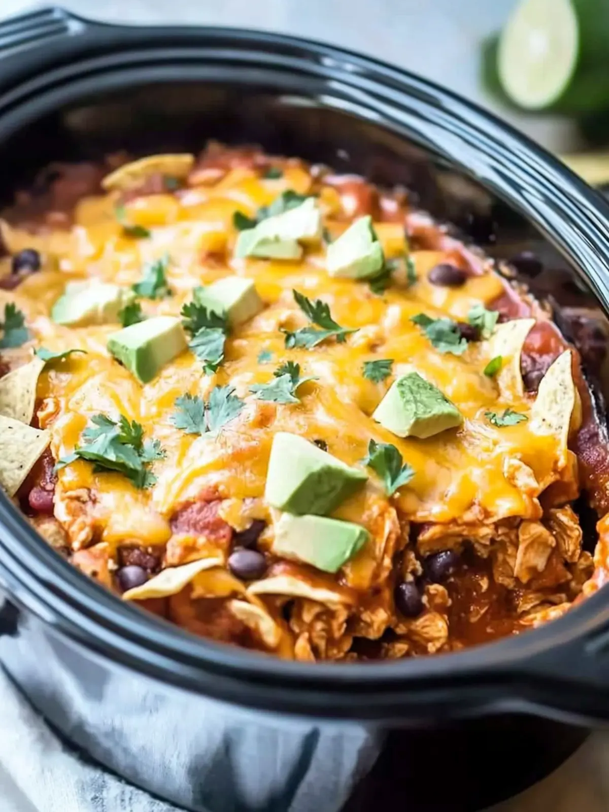 Crockpot Chicken Enchilada Casserole for Effortless Family Dinners 2 Crockpot Chicken Enchilada Casserole