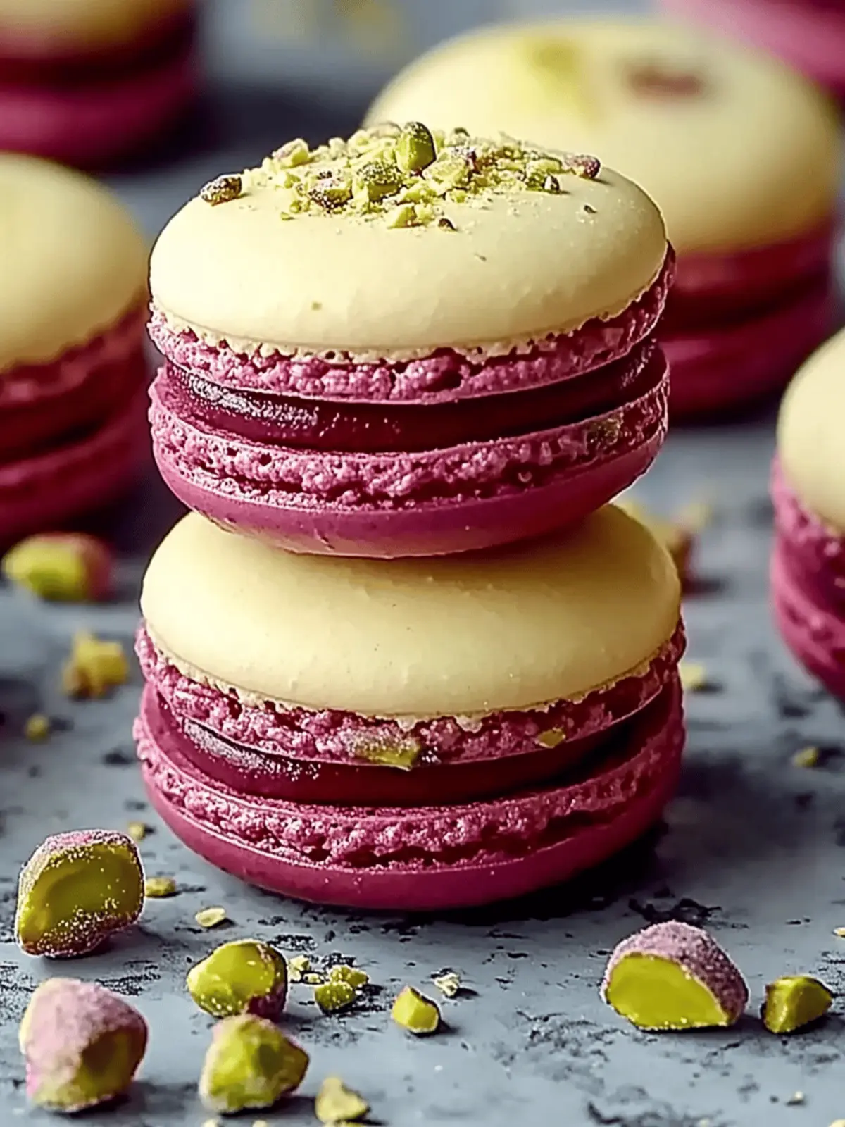 Luxurious Raspberry Pistachio Macarons for Elegant Treats 3 Luxurious Raspberry Pistachio Macarons