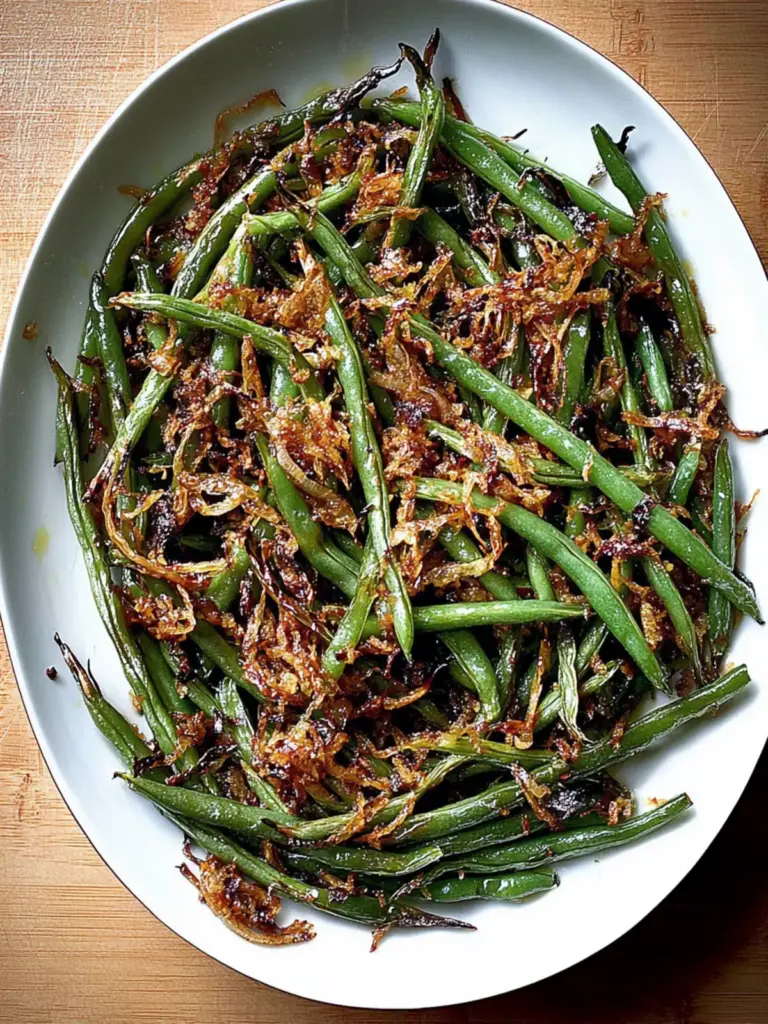 Roasted Green Beans with Caramelized Shallots