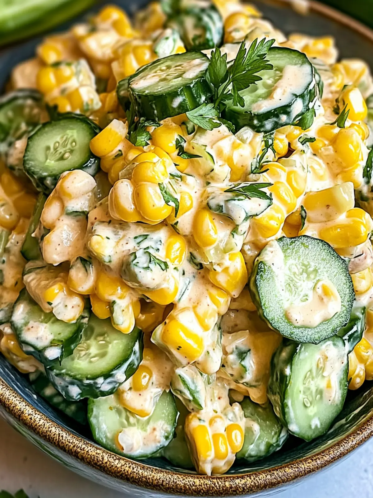 Street Corn Creamy Cucumber Salad