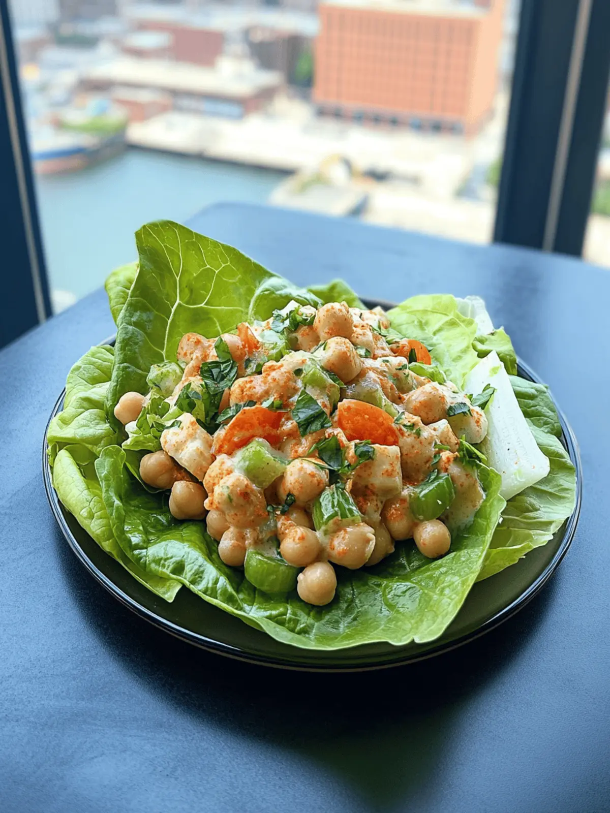 Ranch-y Chickpea Lettuce Cups