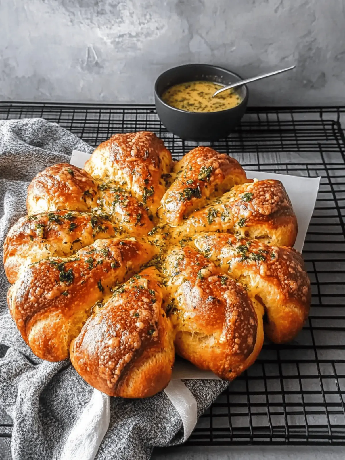 Cheesy Garlic Butter and Herb Star Bread