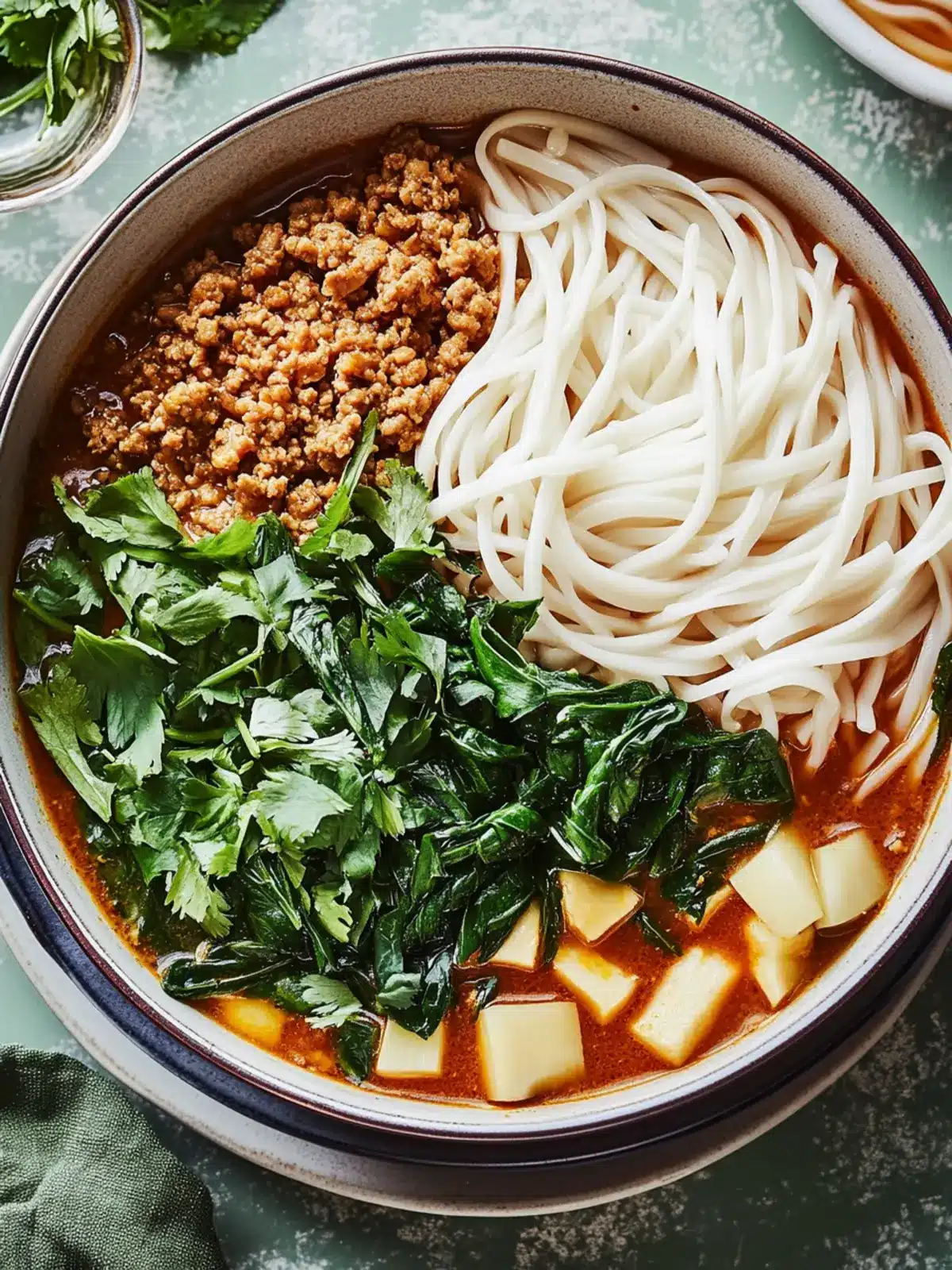 Spicy-ish Ground Chicken Noodle Bowls