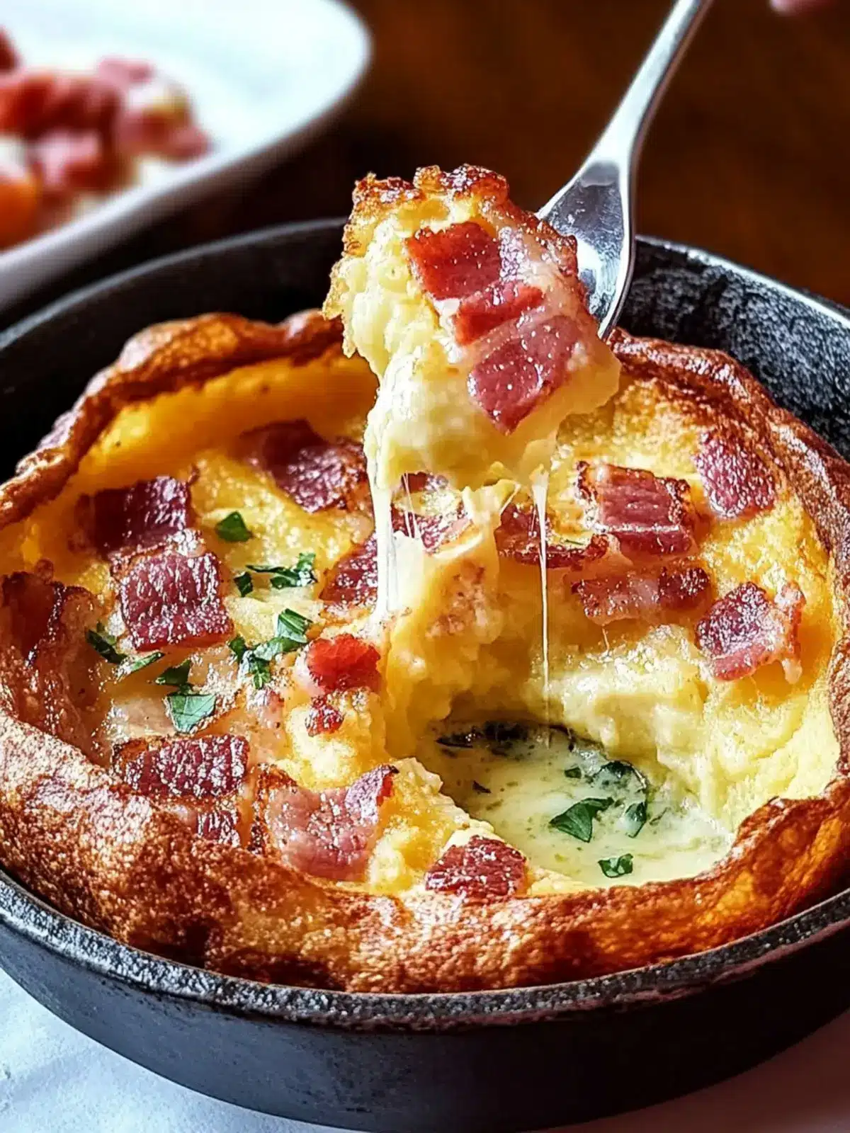 Cheddar Bacon Dutch Baby