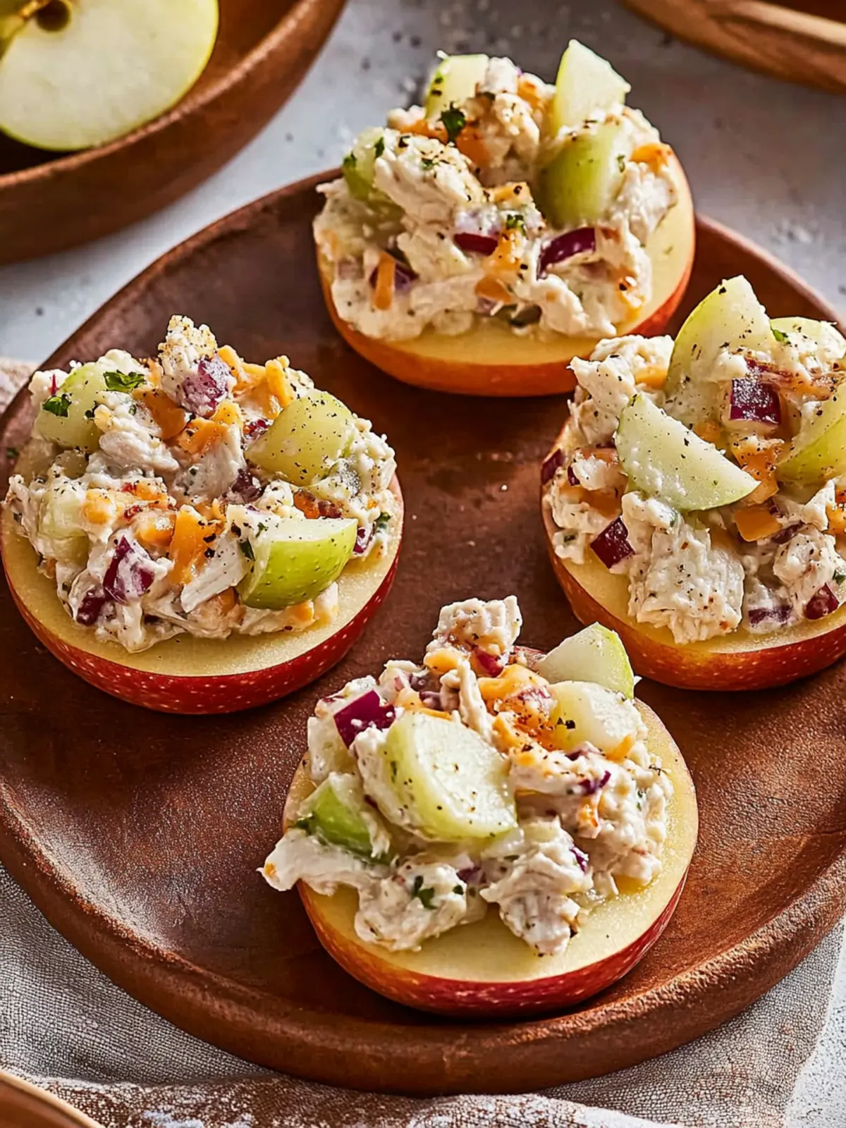 Fall Chicken Salad Apple Cheddar Bites