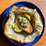 Savory Salmon en Papillote with Mustard Mayonnaise & Dill Gremolata 2 Salmon en Papillote with Mustard Mayonnaisse & Dill Gremolata