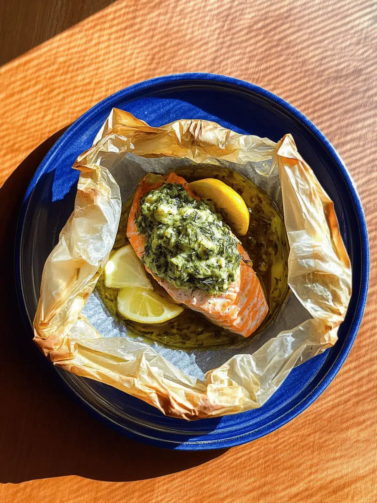 Savory Salmon en Papillote with Mustard Mayonnaise & Dill Gremolata 5 Salmon en Papillote with Mustard Mayonnaisse & Dill Gremolata