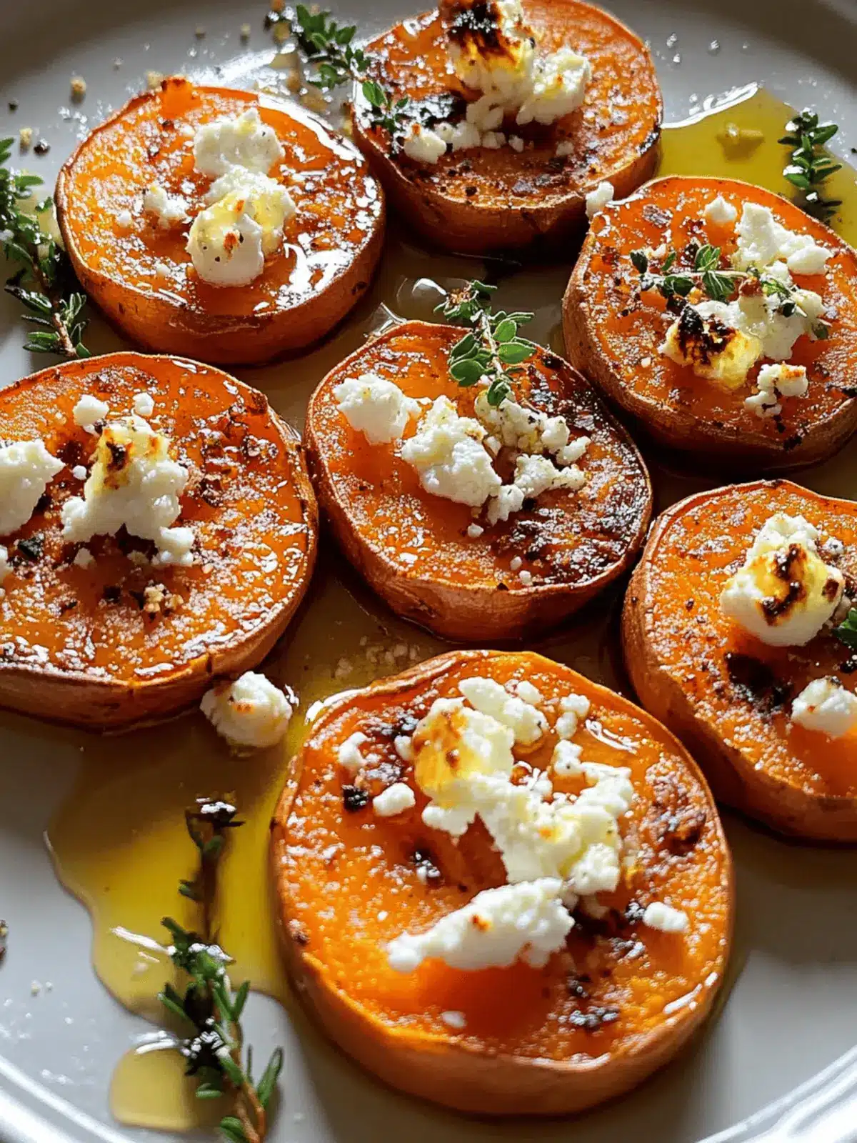 Roasted Sweet Potato Rounds with Honey & Feta