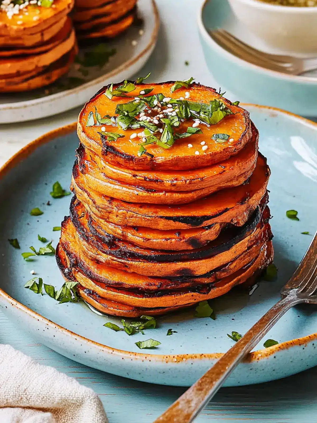 Miso Maple Sweet Potato Stacks