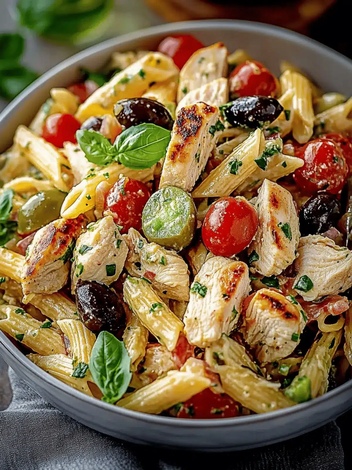 Mediterranean Chicken Pasta Salad