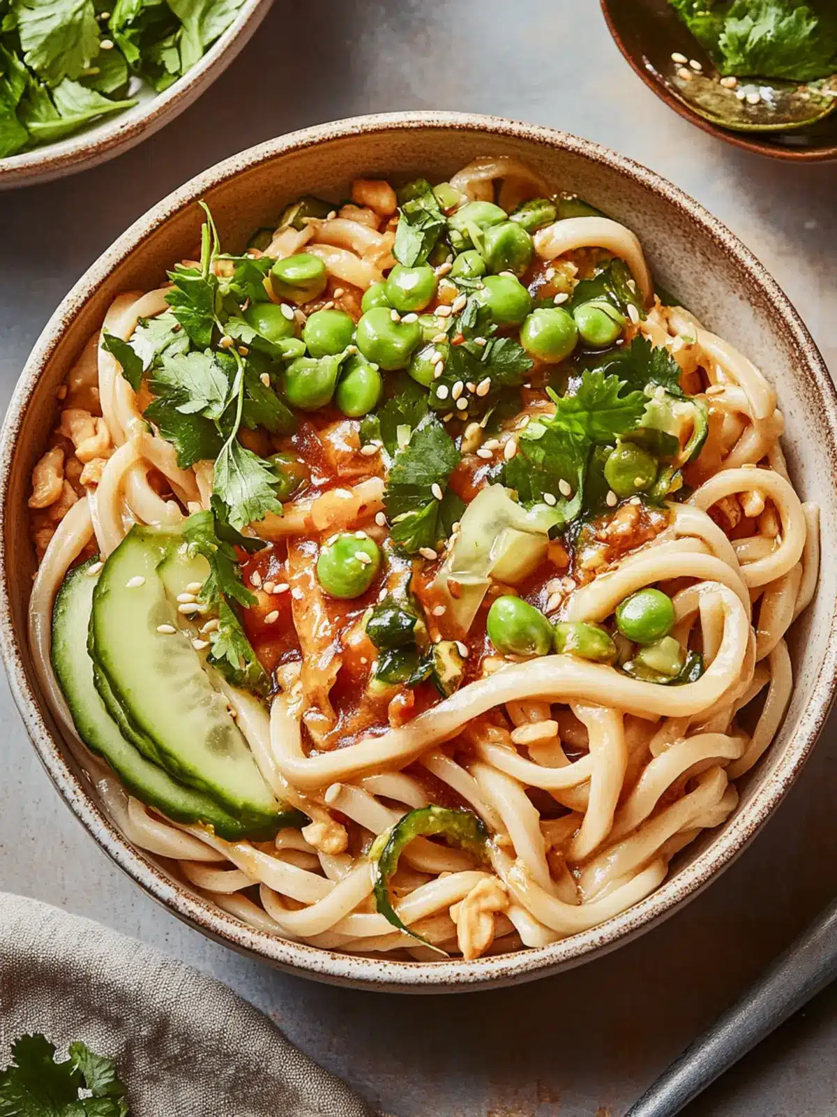 Udon Noodle Bowls with Special Sauce