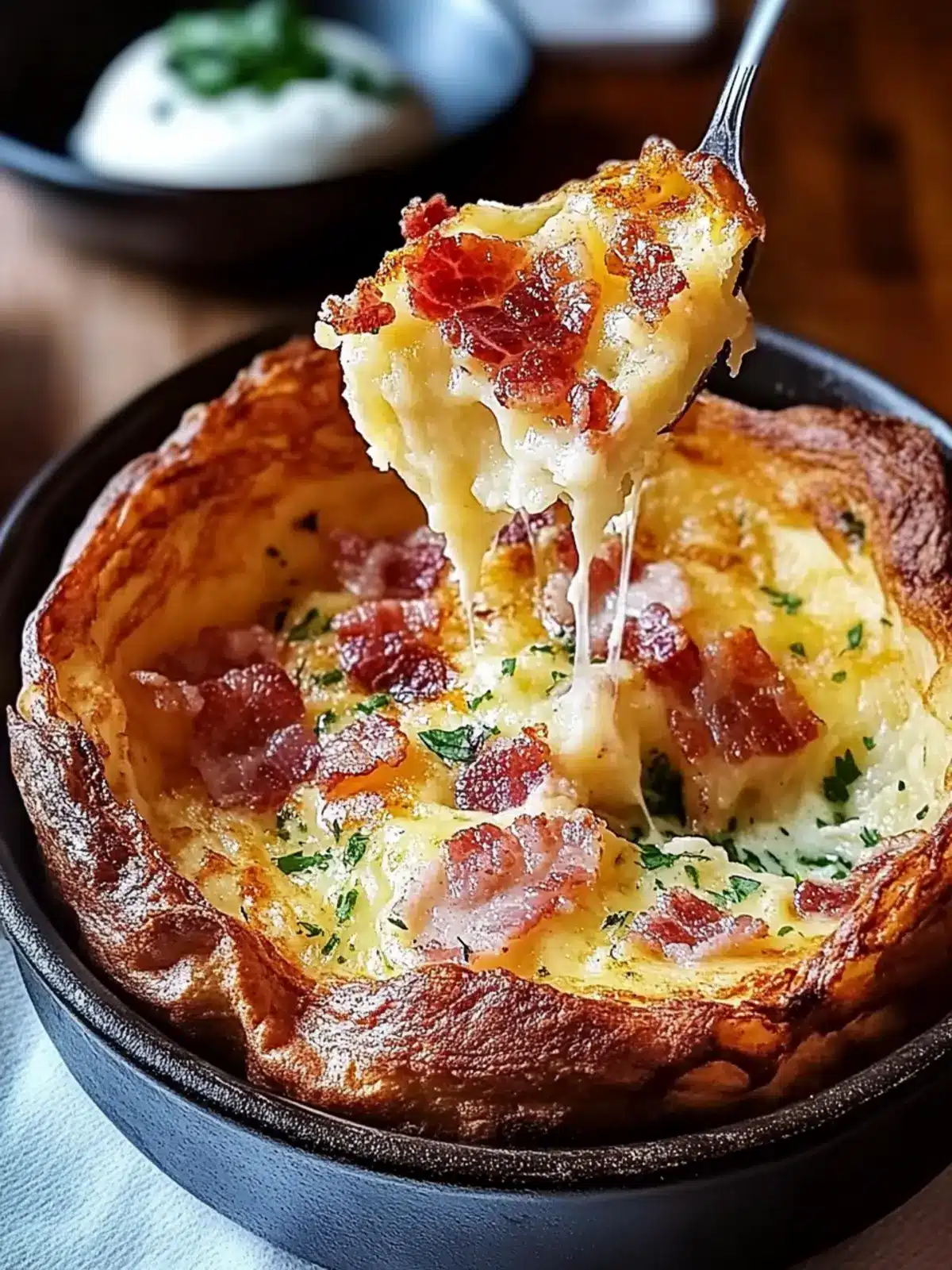 Cheddar Bacon Dutch Baby