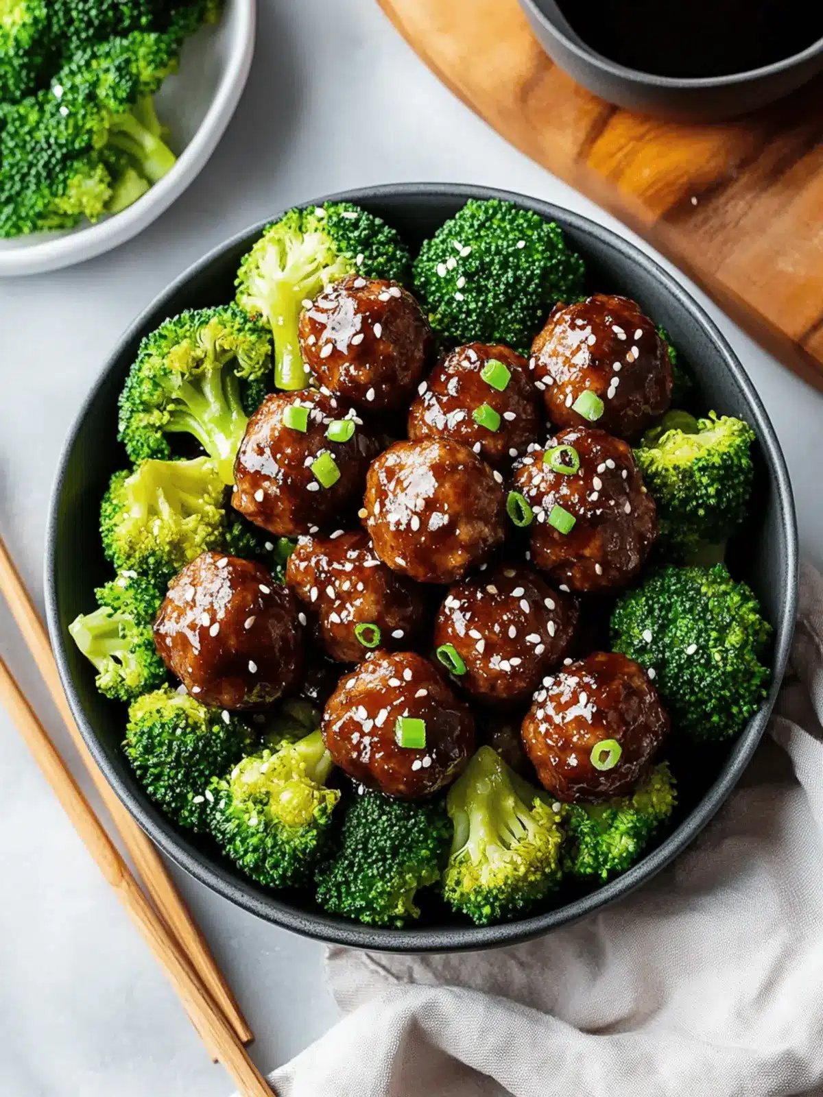 Delicious Sticky Mongolian Meatballs and Broccoli in 35 Minutes 3 Sticky Mongolian Meatballs and Broccoli