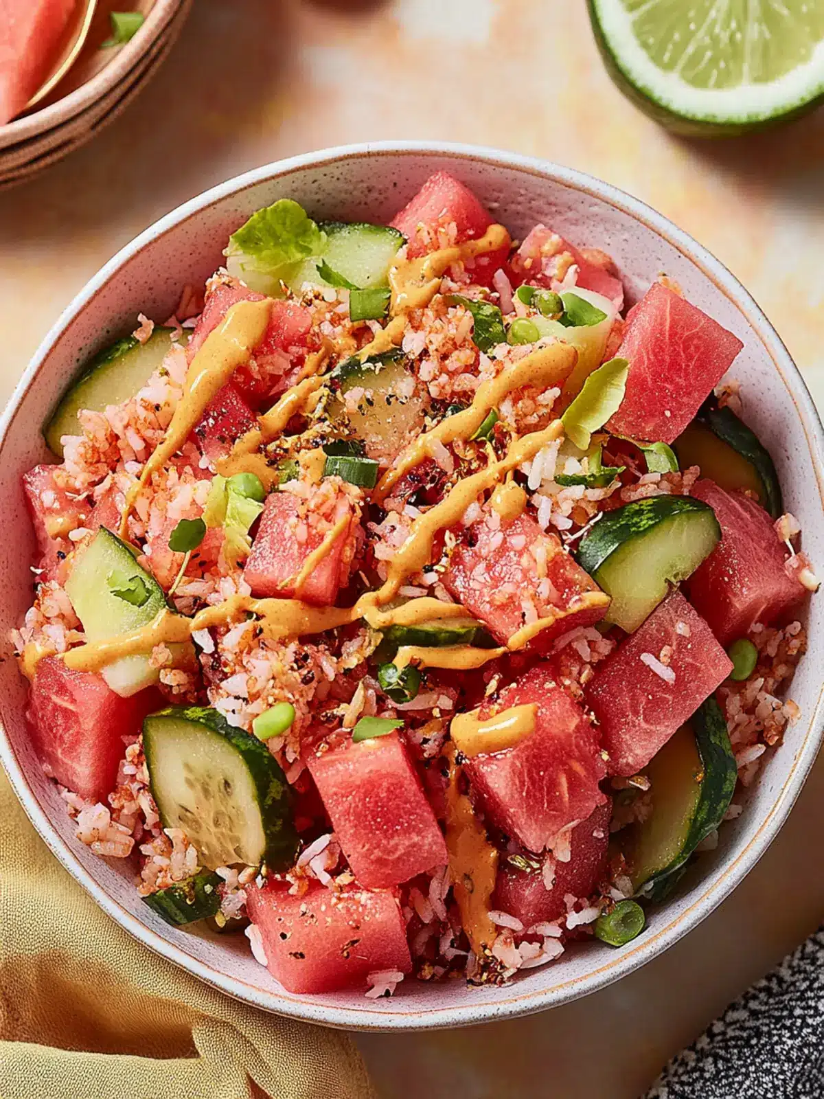 Crispy Rice Watermelon Poke Bowls for a Refreshing Twist 3 Crispy Rice Watermelon Poke