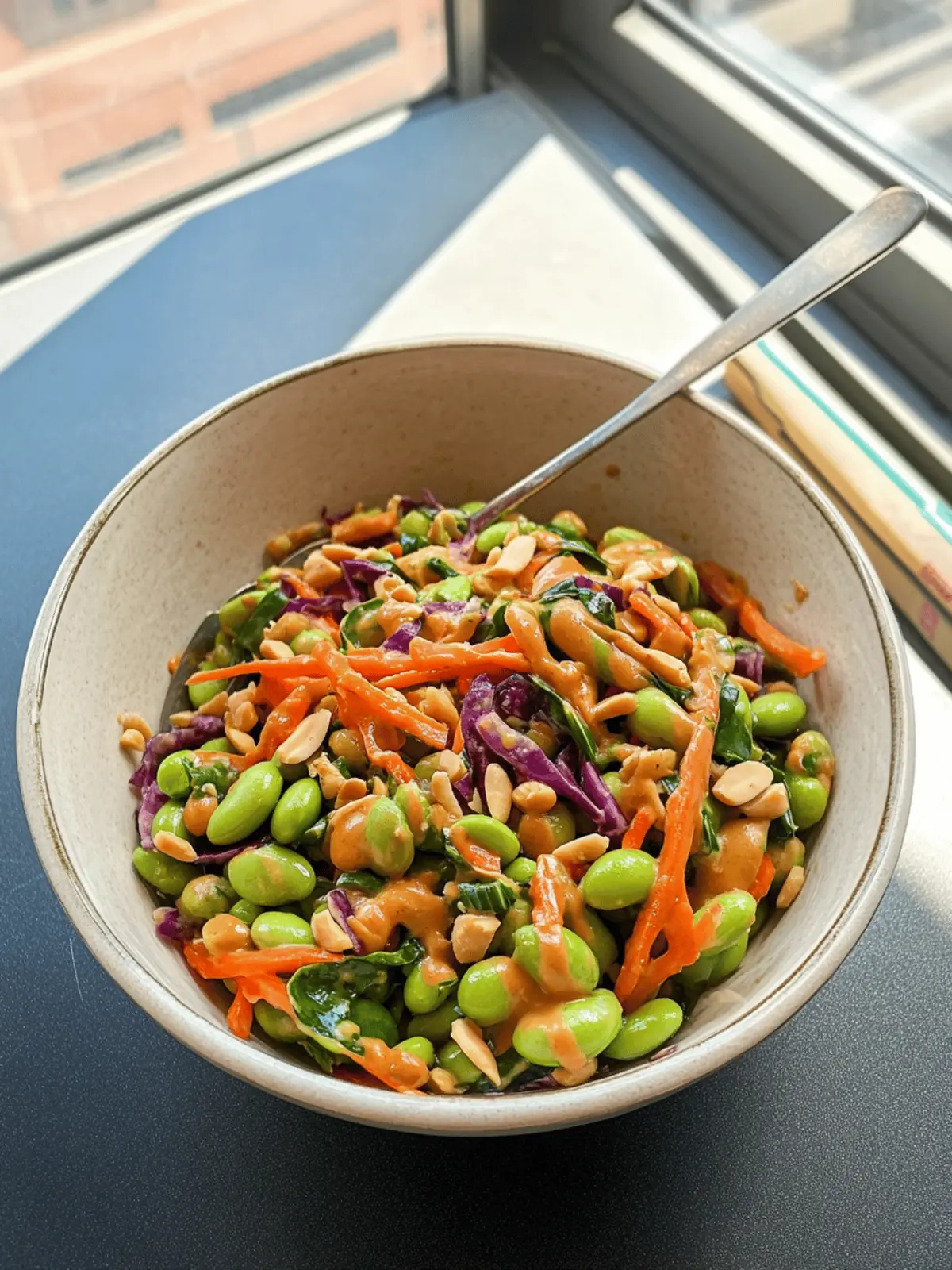 Crunchy Edamame Salad With Peanut Sauce: Quick & Delicious! 3 Crunchy Edamame Salad With Peanut Sauce