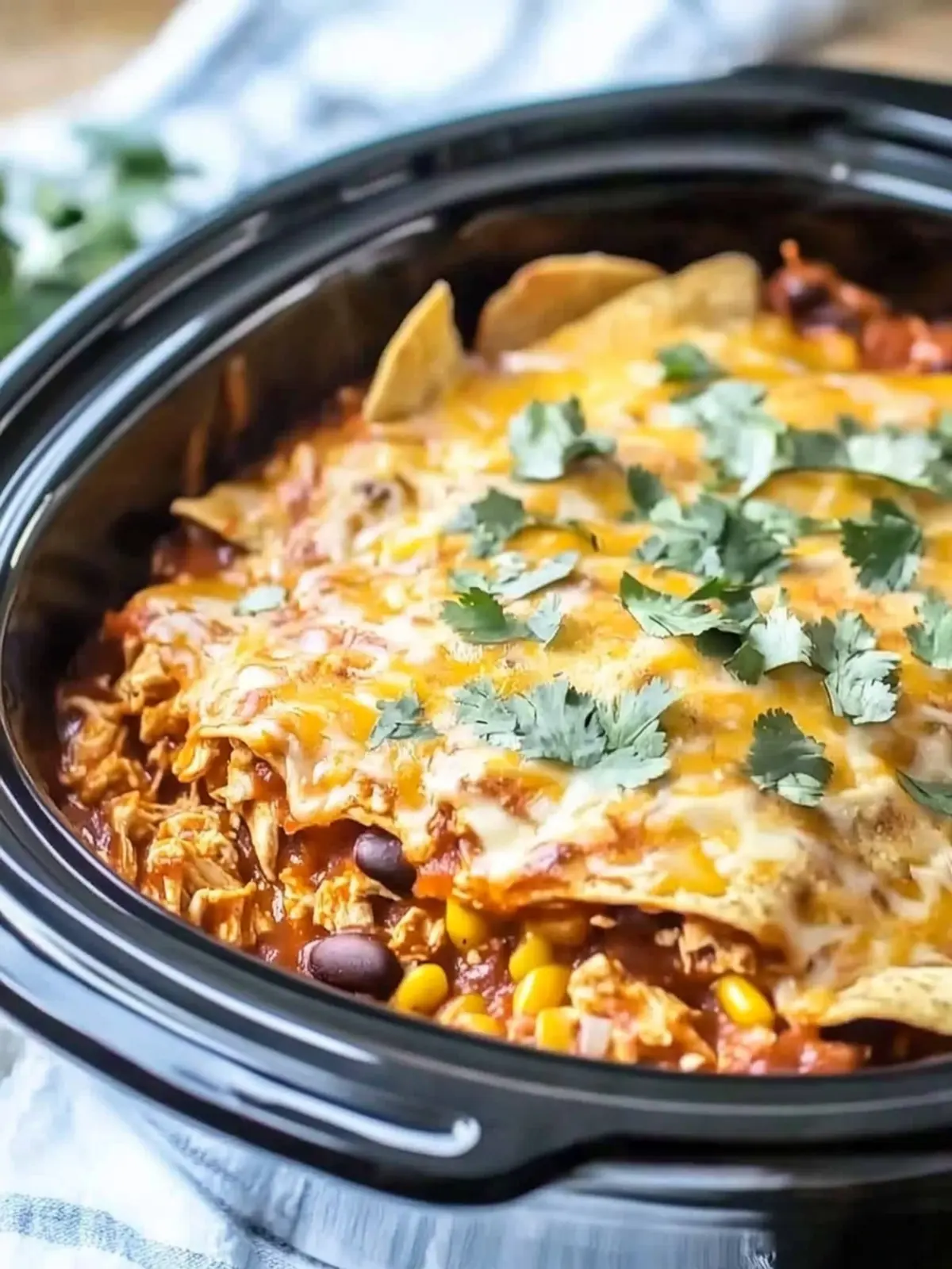 Crockpot Chicken Enchilada Casserole for Effortless Family Dinners 5 Crockpot Chicken Enchilada Casserole