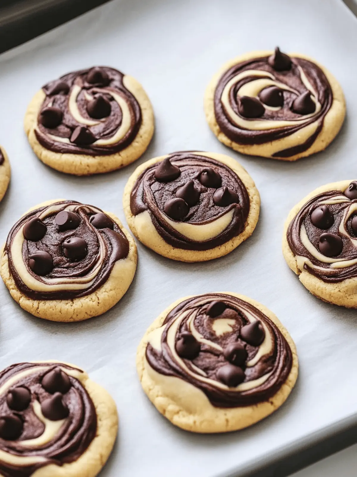 Chewy Chocolate Chip Marble Cookies
