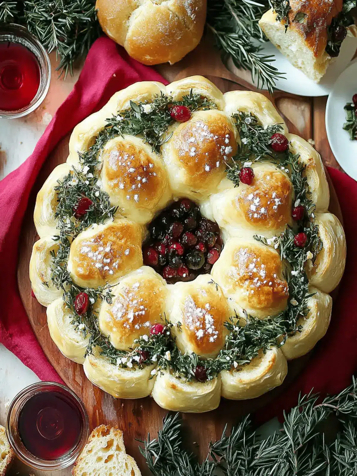 Baked Brie and Bread Wreath